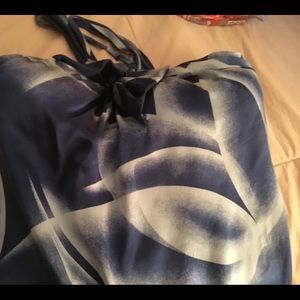 BCBG silky blue halter type top w/shoulder strap